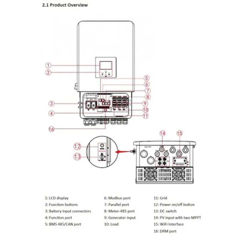 Сонячний інвертор Deye SUN-10K-SG05LP3-EU-SM2 10kW WiFi (SUN-10K-SG05LP3-EU-SM2) - фото 5