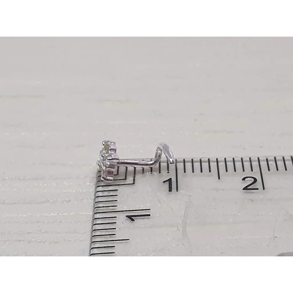 Срібна сережка-пірсинг в ніс Dear. 1041.2С Шампань - фото 4