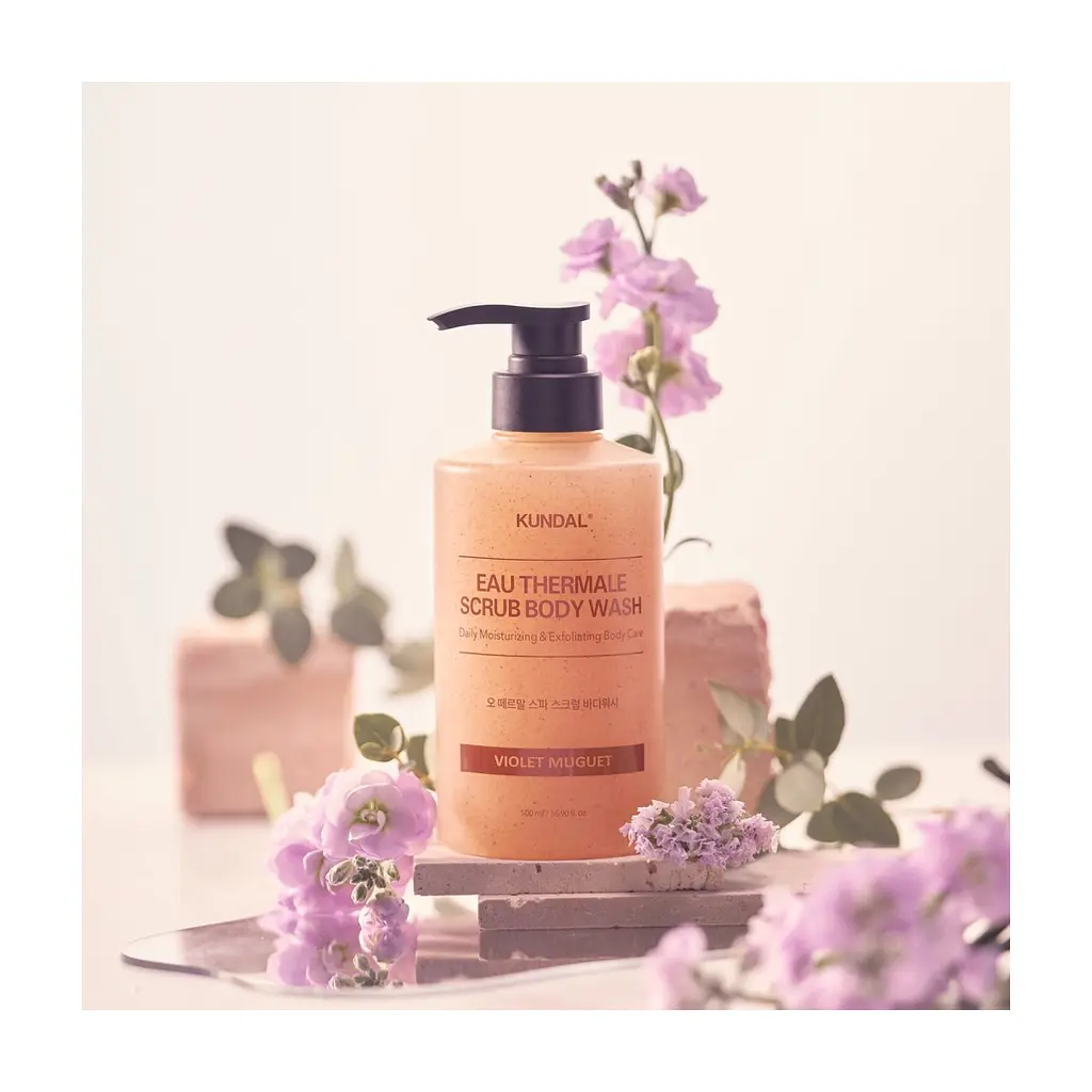 Гель для душу Kundal Eau Thermal Scrub Body Wash Violet Muguet 500 мл (8809809428655) - фото 4