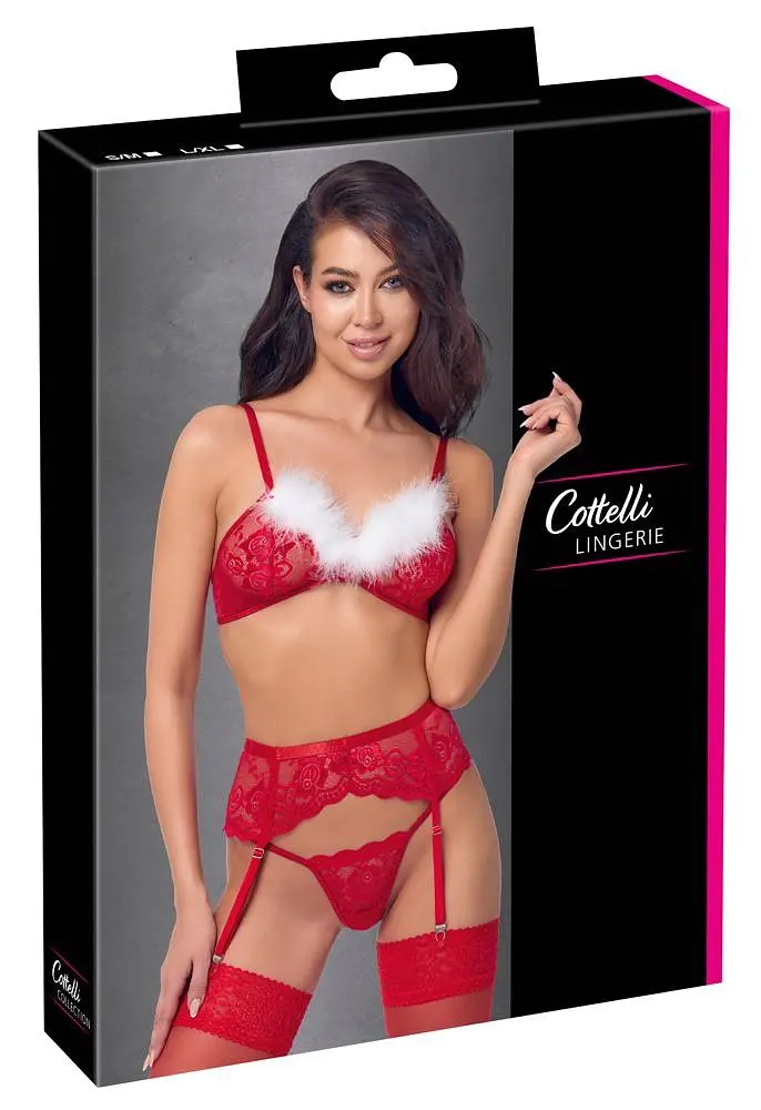 Комплект Cottelli Lingerie X-Mas Bra Set L/XL (красный) - фото 7
