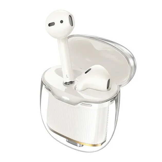 Беспроводные TWS наушники Hoco EW52 вкладыши milky white - фото 2