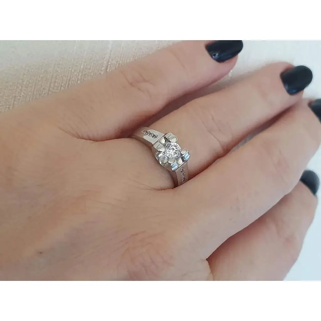 Срібне кільце Qvaliz з фіанітами. 901-00493 16 17 - фото 2