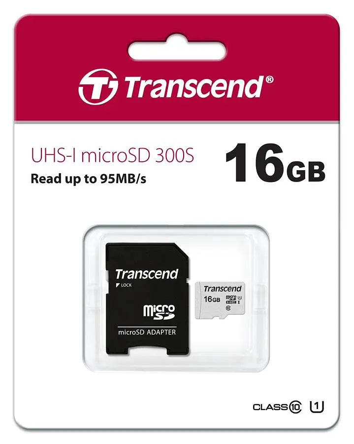 Transcend Карта пам'яті microSD 16GB C10 UHS-I R95/W10MB/s + SD - фото 3