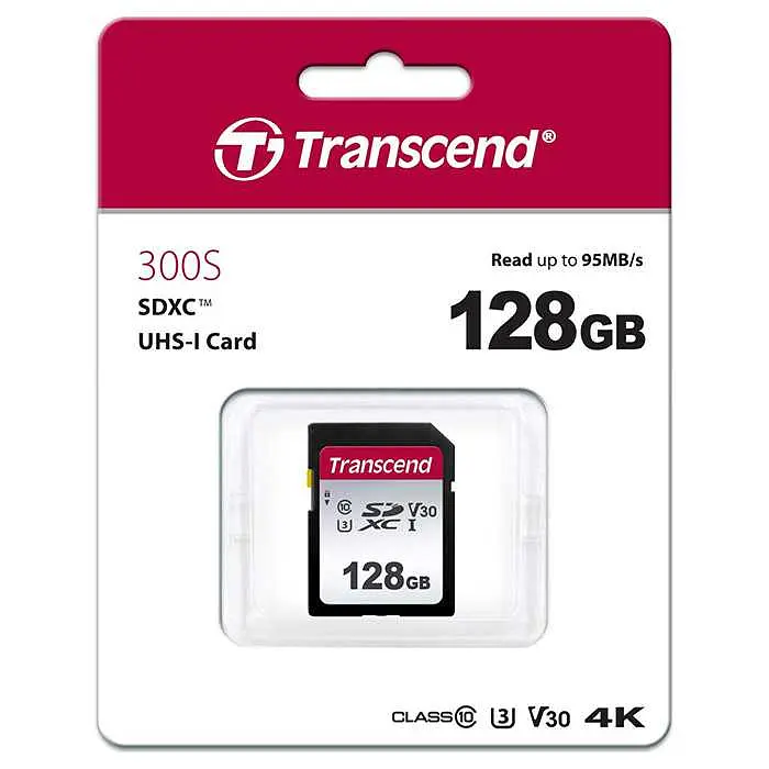 Карта памяти Transcend 128GB SDXC C10 UHS-I R100/W40MB/s (TS128GSDC300S) - фото 2