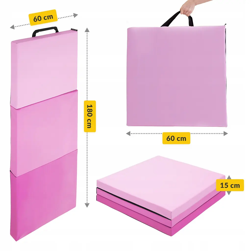 Мат гімнастичний складаний 4FIZJO 180 x 60 x 5 см 4FJ0572 Pink/Light Pink (P-5907739319678) - фото 16