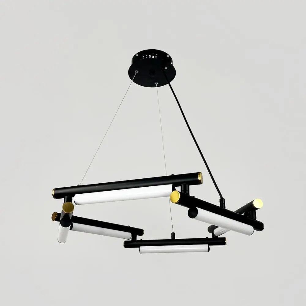 Уникальная подвесная люстра в черном кольцевом корпусе Ø 65 см Line F | Ст. MJ318-600 BK - фото 7