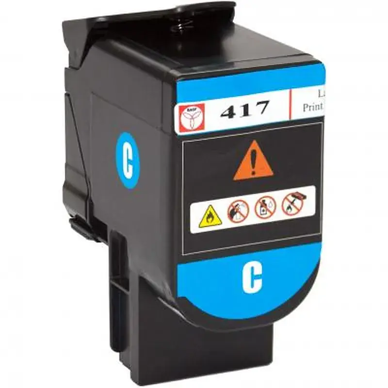 Тонер-картридж BASF Lexmark CS417dn 71B0H20 Cyan (BASF-KT-71B0H20) - фото 3