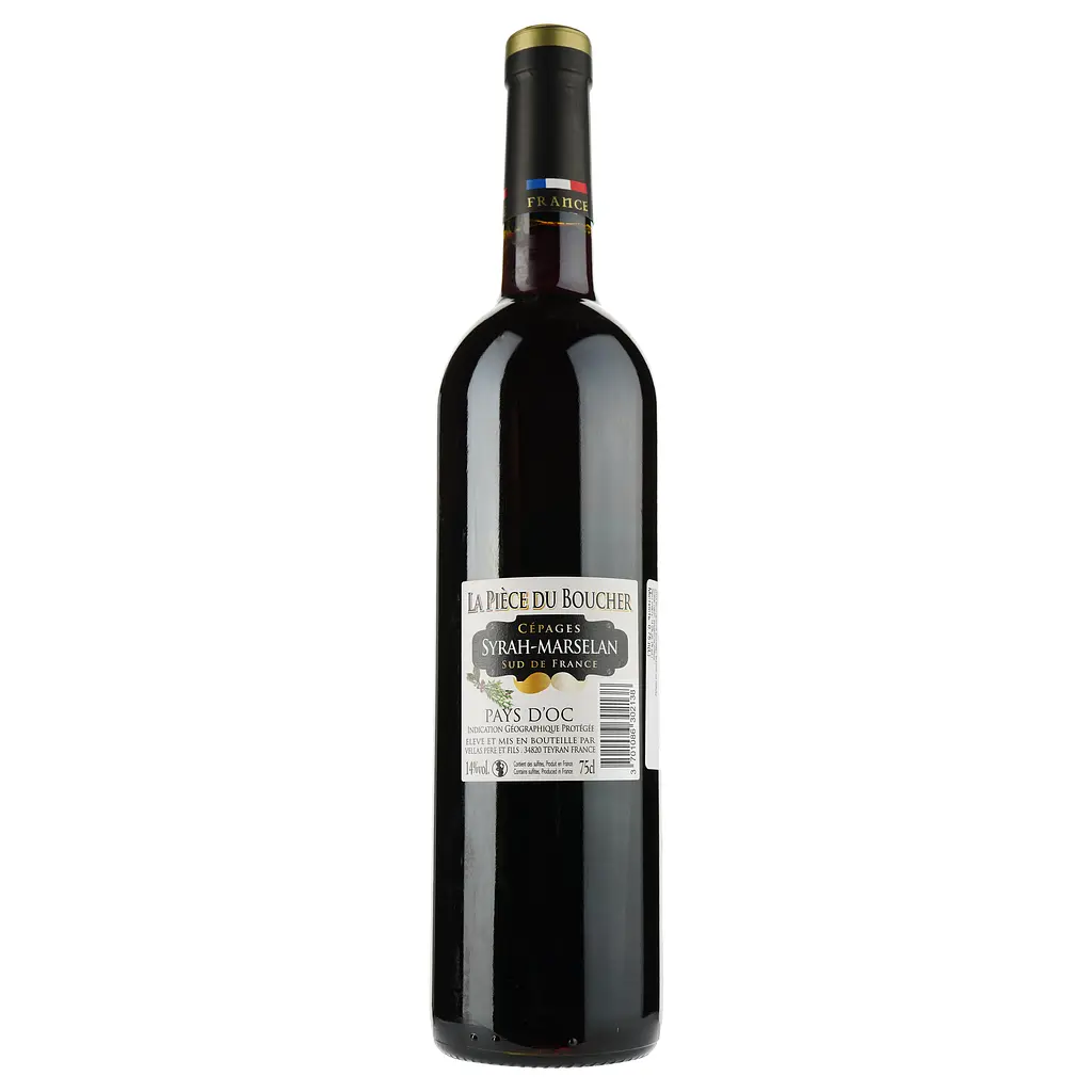 Вино La Piece Du Boucher Syrah Marselan IGP Pays D'Oc, червоне, сухе, 0,75 л - фото 2