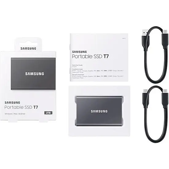 Внешний SSD накопитель Samsung T7 2TB Titan Gray (MU-PC2T0T/WW) [91905] - фото 8