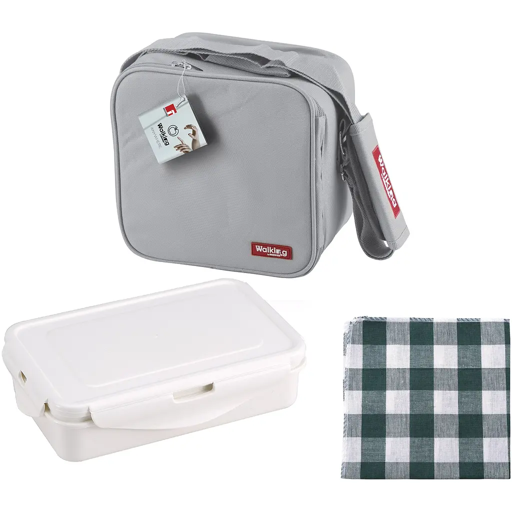Сумка для обедов Bergner Walking anywhere 5 предметов серая (BG-3652-GY) - фото 4