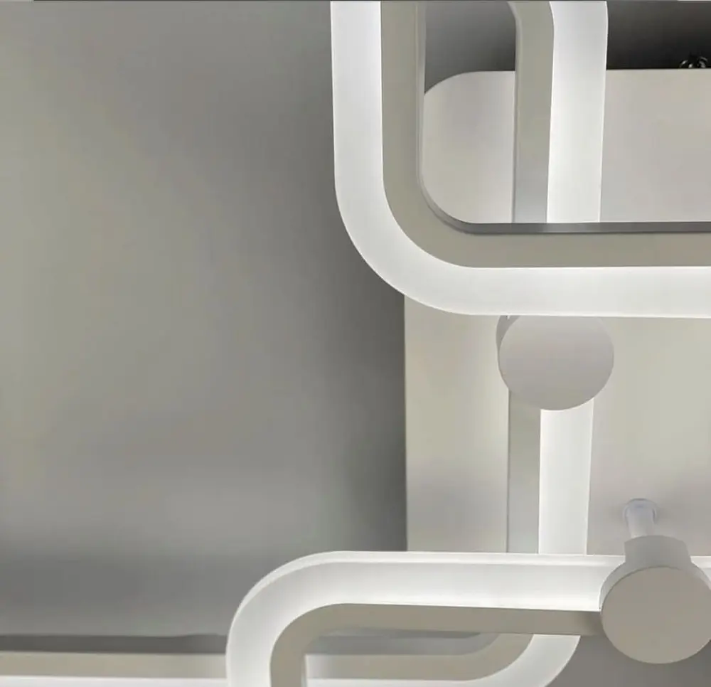 Светодиона люстра white на 4 рожка квадратной формы Line.F RGB подсветка Нет - фото 5