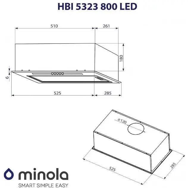 Витяжка вбудована Minola HBI 5323 GR 800 LED - фото 9