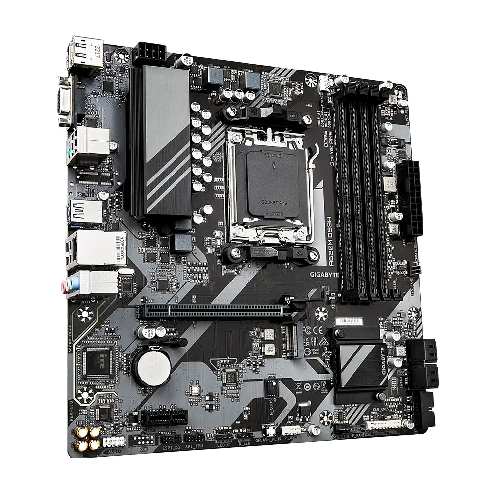 Материнская плата A620M DS3H sAM5 A620 4xDDR5 M.2 HDMI DP mATX Gigabyte teh0019062 - фото 3