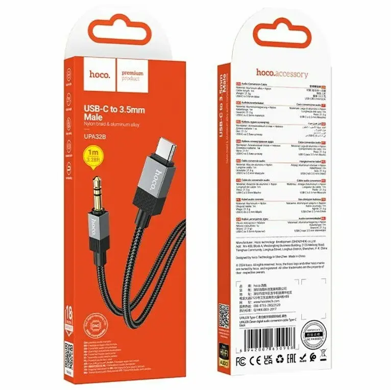 Кабель Hoco UPA32B Clever digital audio conversion cable Type-C Черный - фото 2