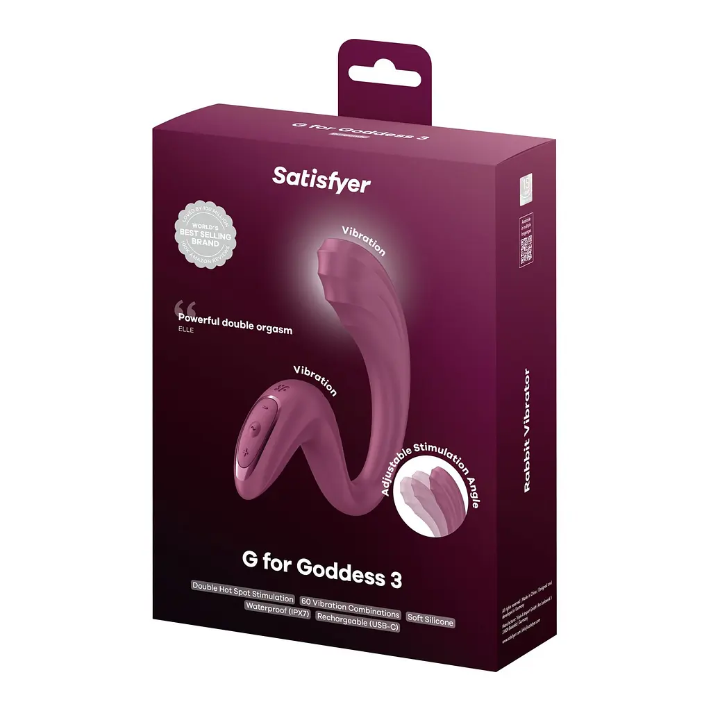 Вибратор Satisfyer G for Goddess 3 Wine Red Вагинально-клиторальный - фото 7
