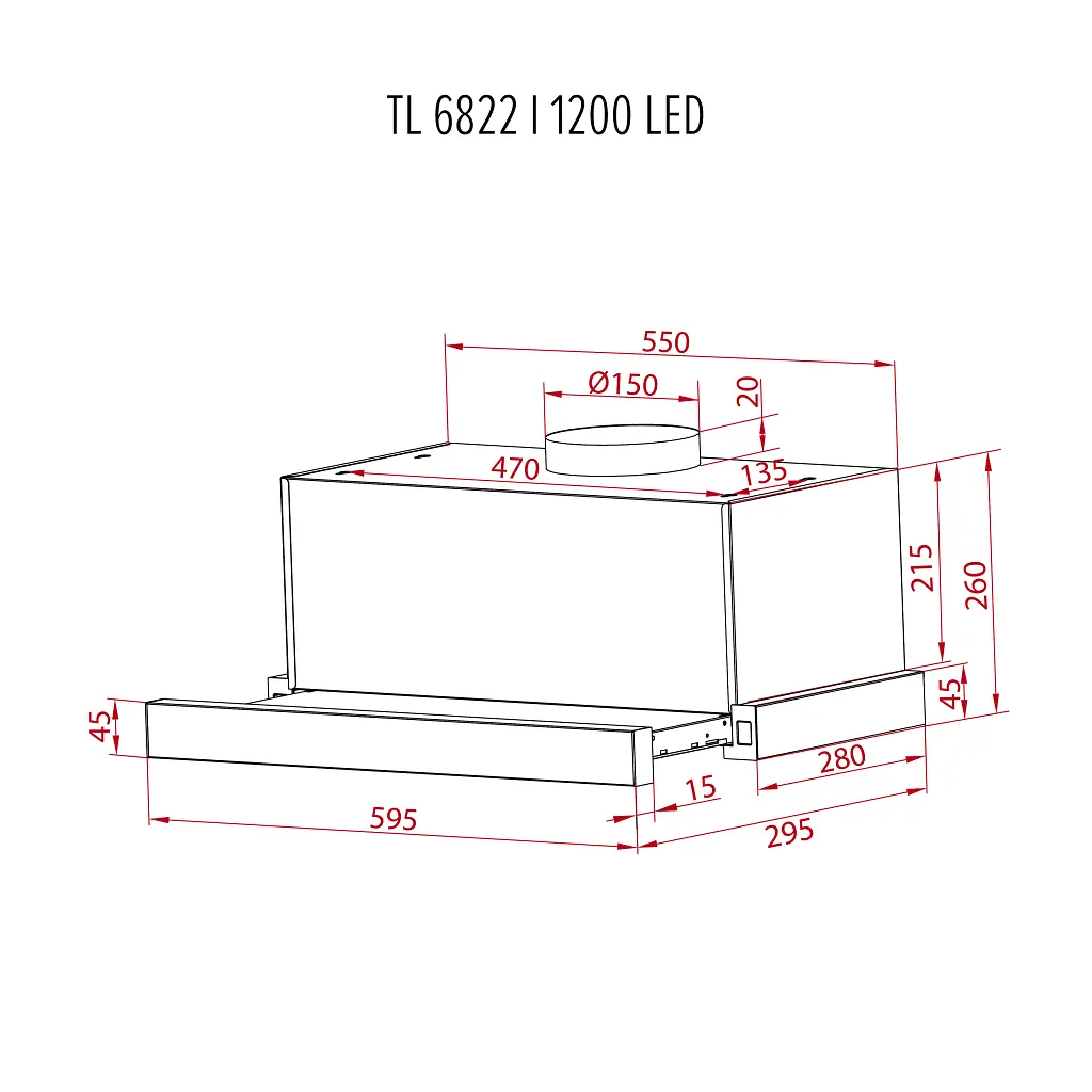 Вытяжка телескопическая Perfelli TL 6822 I 1200 LED - фото 12