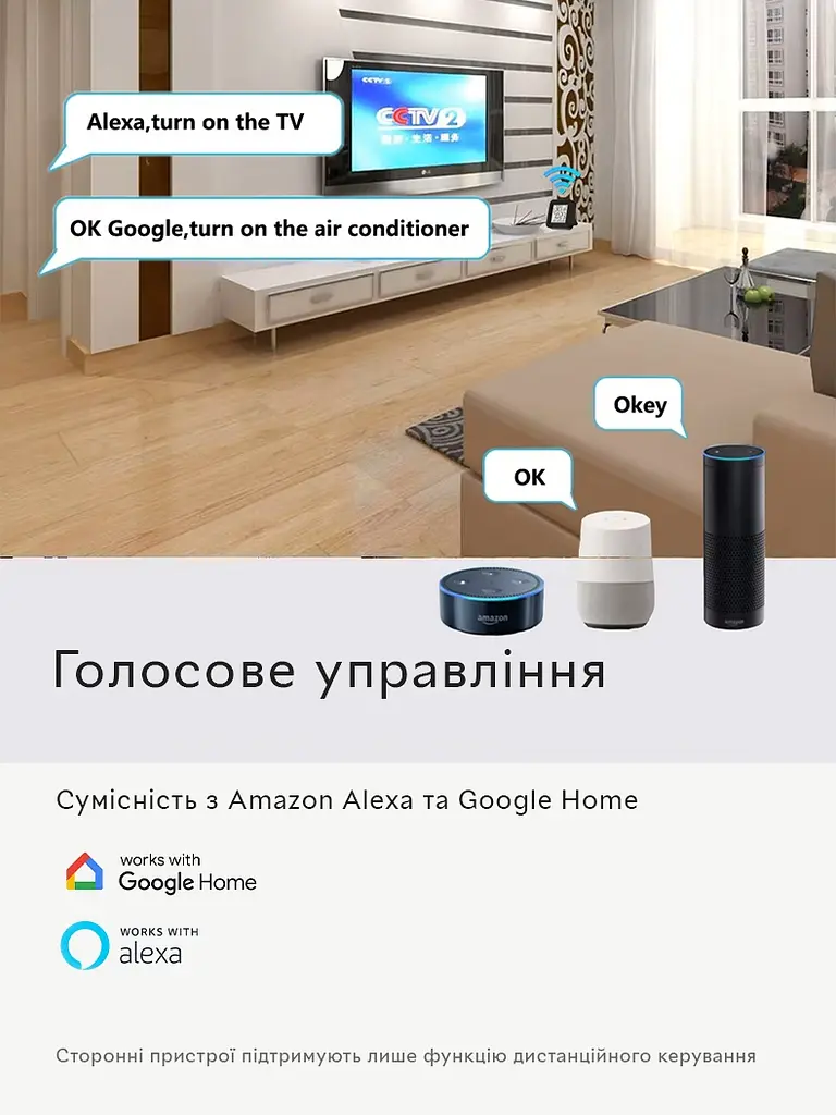 Розумний Wi-Fi датчик температури та вологості повітря Model №4, wifi термометр, гігрометр + IR Remote T Tuya hoz0012570 - фото 3
