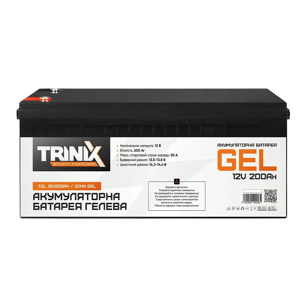 Акумуляторна батарея гелева 12В 200Аг Trinix TGL12V200Ah/20Hr GEL (44-00015) - фото 2