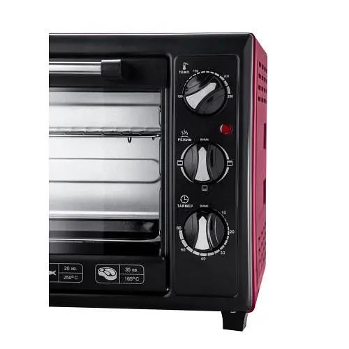 Електродуховка Liberton LEO-350 Red, 1800W, 35 л, 3 режими нагрівання - фото 2