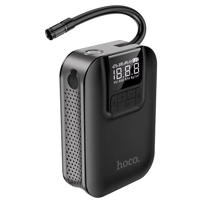 Портативний компресор автомобільний насос Hoco Breeze S53 2500 мАг LED - фото 7