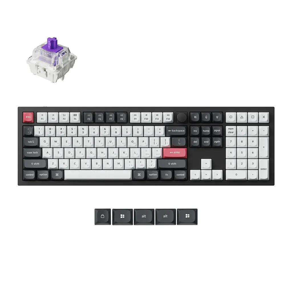 Клавіатура бездротова Keychron Q6 HE Magnetic Switch Black RGB (Q6H-M1-UA) - фото 7