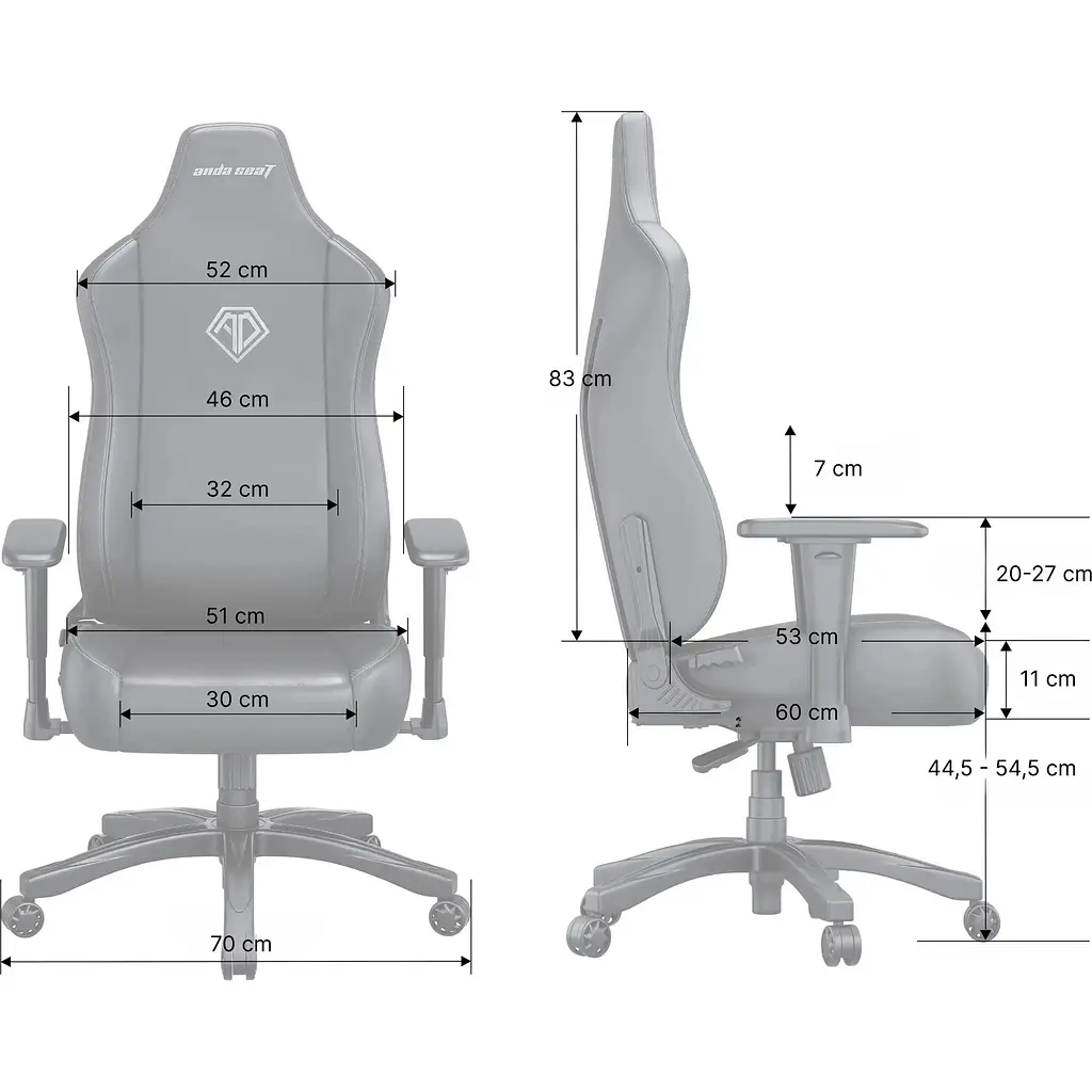 Геймерське крісло Anda Seat Novis L Fabric Dark Gray (AD23-L-01-GB-F) [148709] - фото 7