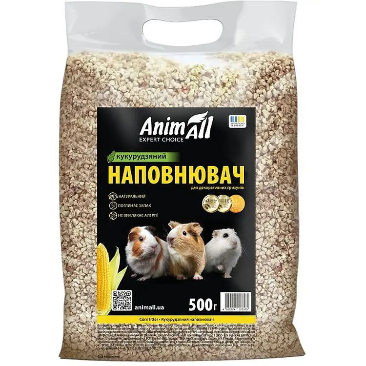 Наповнювач AnimAll кукурудзяний для гризунів 0.5 кг (183706) - фото 1