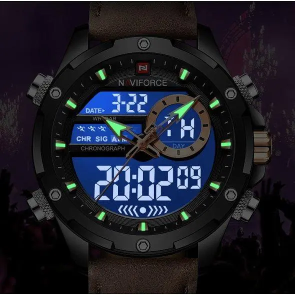 Тактичний водостійкий кварцовий годинник Naviforce Pride black - фото 6