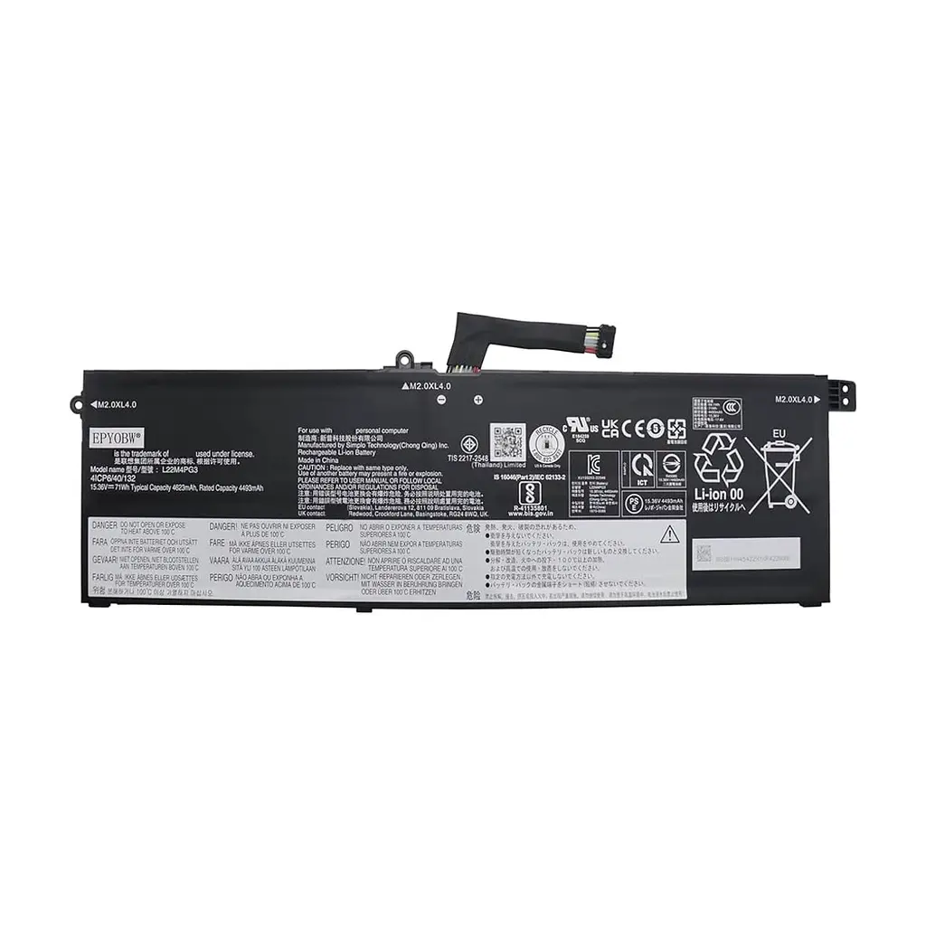 Акумулятор до ноутбука Lenovo ThinkBook 16 G5 L22L4PG3, 71Wh (4623mAh), 4cell, 15.36V, Li-Pol (A71168)