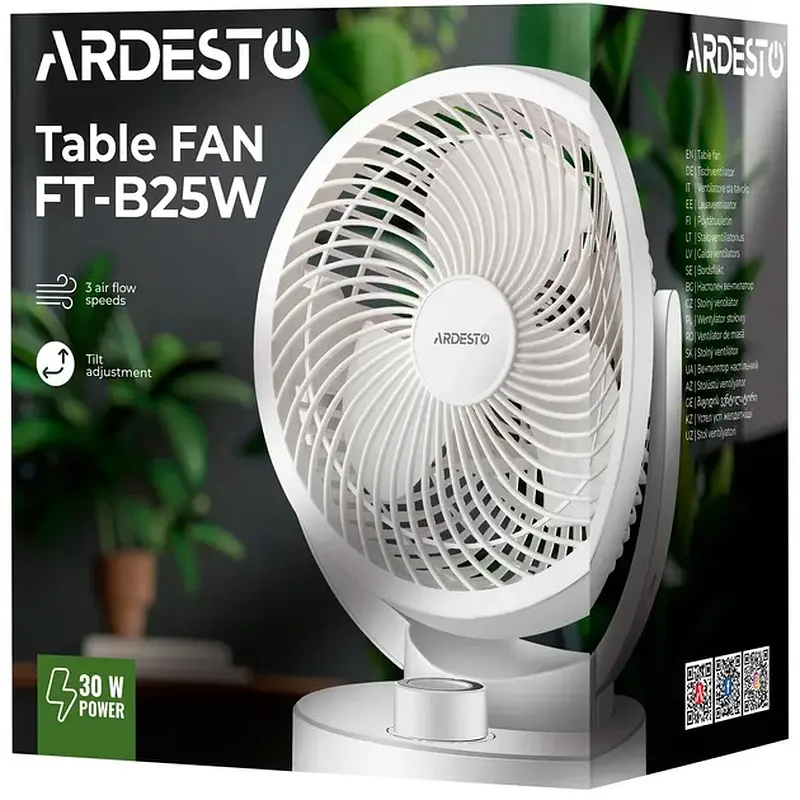 Вентилятор Ardesto FT-B25W настільний - фото 8