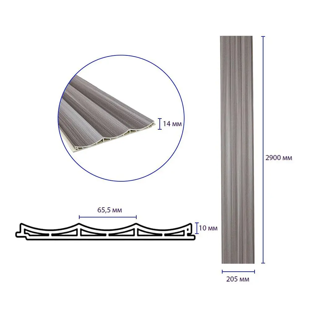 Рейка декоративная Sticker Wall WPC стеновая 205х14х2900мм SW-00003017 - фото 3