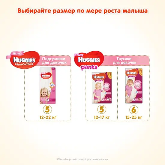 Набір підгузків для дівчаток Huggies Ultra Comfort 5 (12-22 кг), 112 шт. (2 уп. по 56 шт.) - фото 8