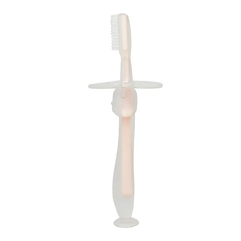 Силіконова зубна щітка Mumlove MGZ-0707(Pink) з обмежувачем - фото 2