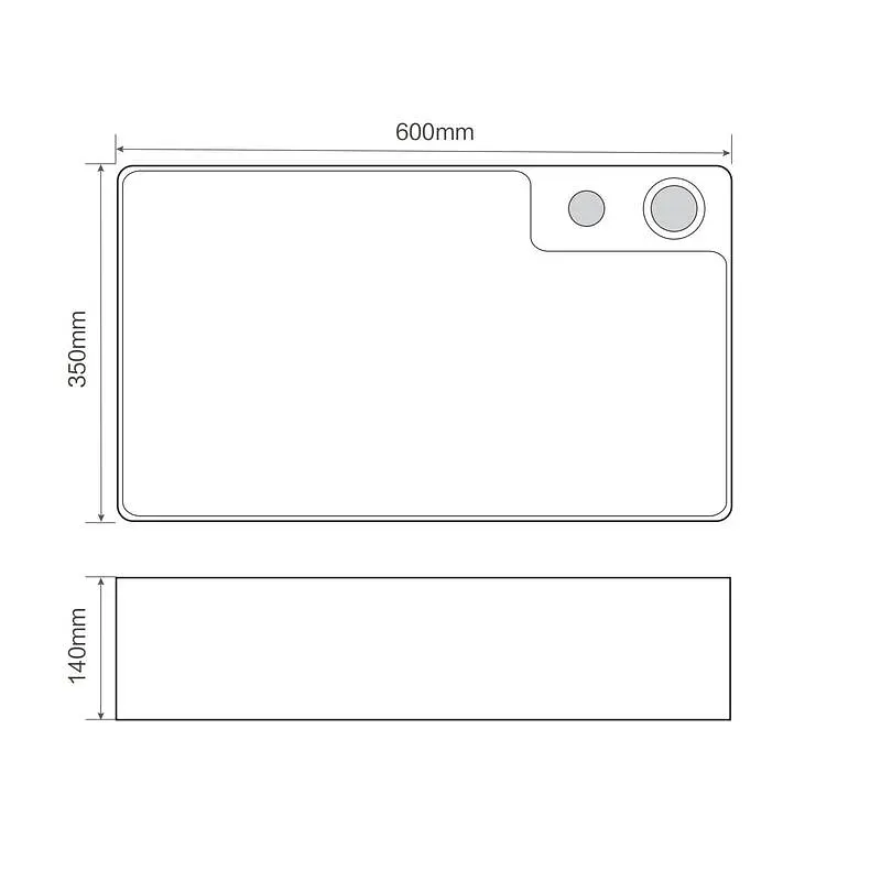 Умывальник накладной Mixxus Premium Style-0202 600x350x140 мм с донным клапаном и отверстием под смеси MP6512, Белый - фото 4