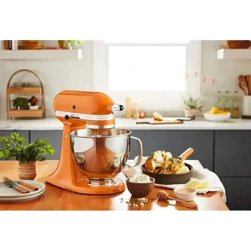 Планетарный миксер KitchenAid Artisan 4.8 л медовый (5KSM175PSEHY) - фото 14