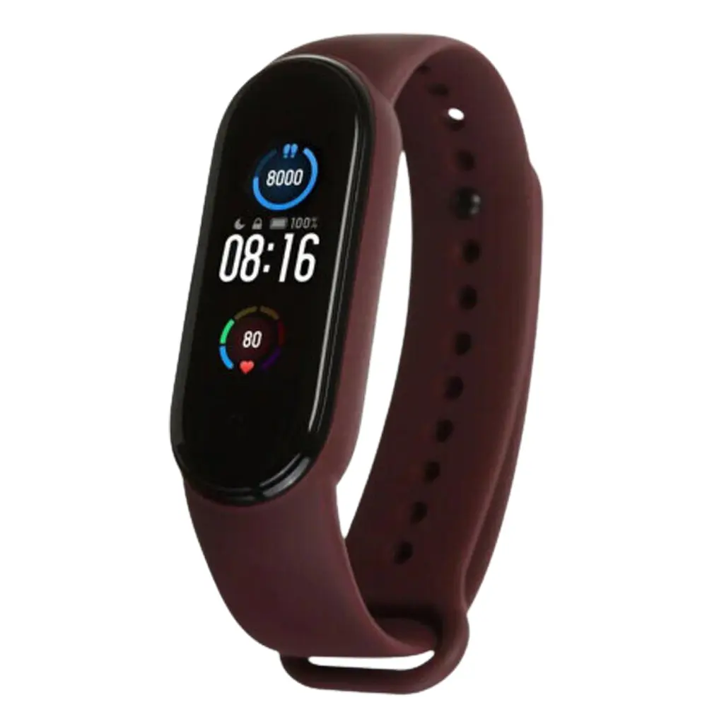Силіконовий ремінець для Xiaomi MI Band 5 / MI Band 6 [Marsala] [49806] - фото 4