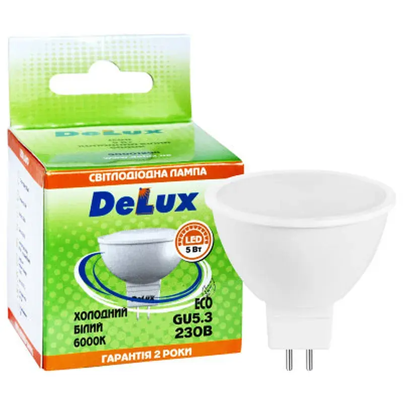 Лампочка Delux JCDR 5Вт 6000K 220В GU5.3 (90001294) - фото 3