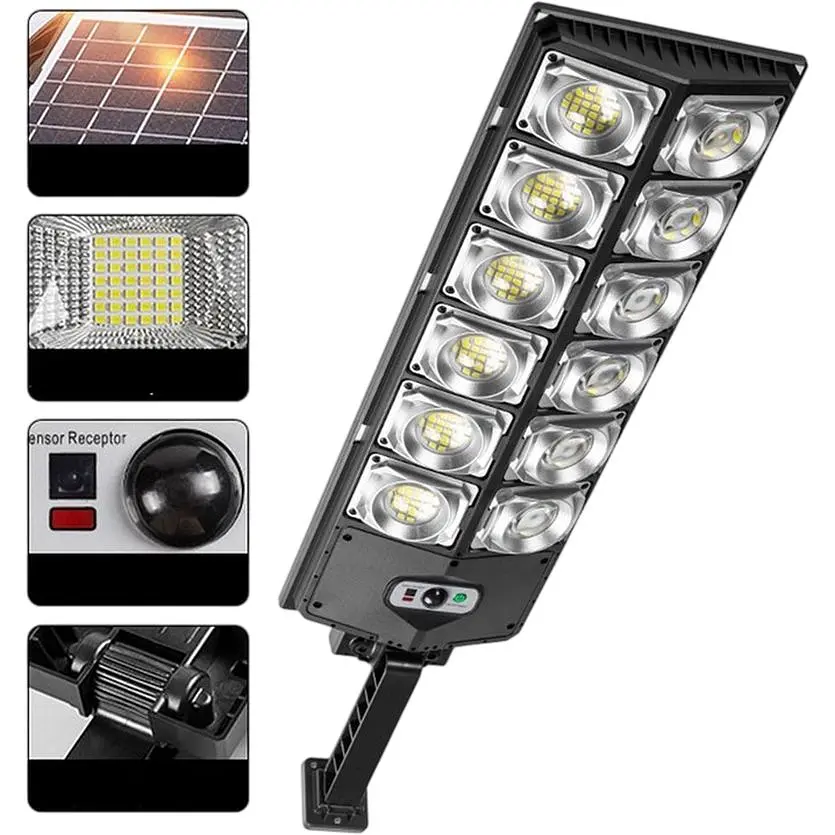 Вуличний ліхтар на стовп XPRO W789A-6 із сонячною панеллю чорний (43788-W789A-6_670) - фото 3