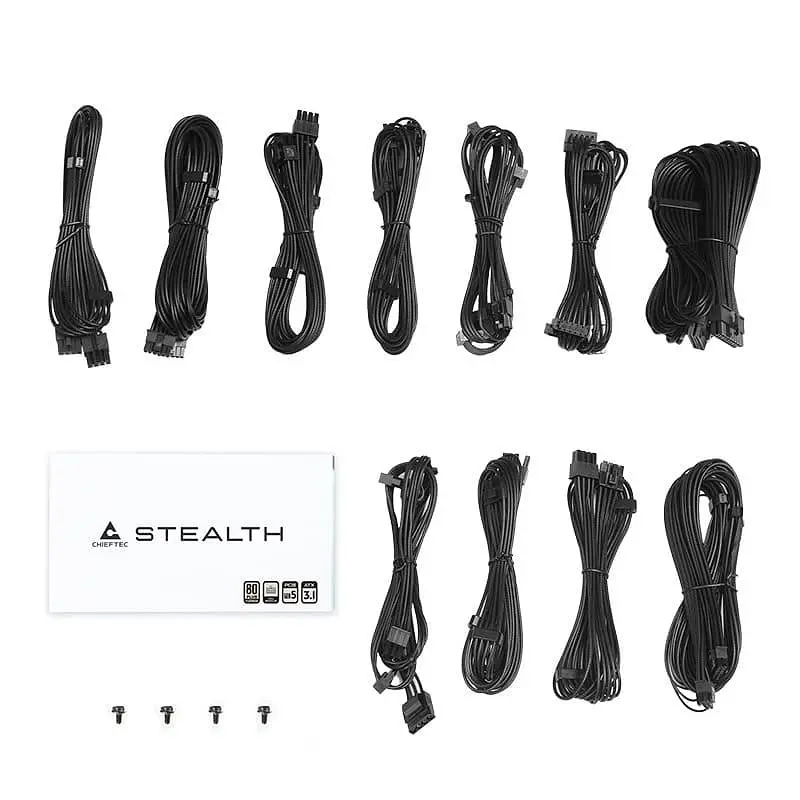 Блок живлення Chieftec Stealth 1200W ATX 3.1 80+ Platinum (SPX-1200-FC) Black - фото 7