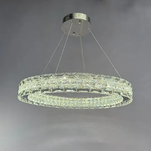Люстра Linisoln 7896-600 метал, кришталь LED 50Вт 10-12 кв. м, пульт керування dimmer, висота 120-50 см, ширина 60 см - фото 4