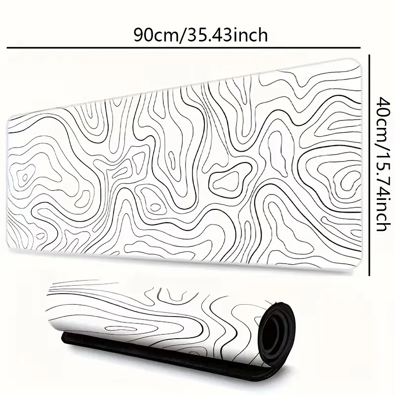 Коврик для мыши и клавиатуры Topographic / 90×40 см / White - фото 2