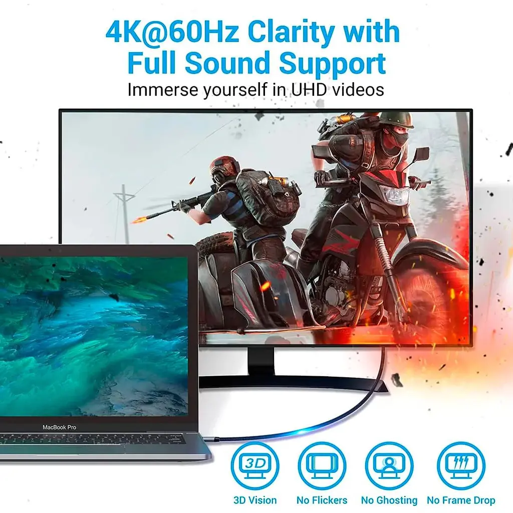 Кабель Vention HDMI-Type-C V 2.0 1.5 м (CRBBG) - фото 5