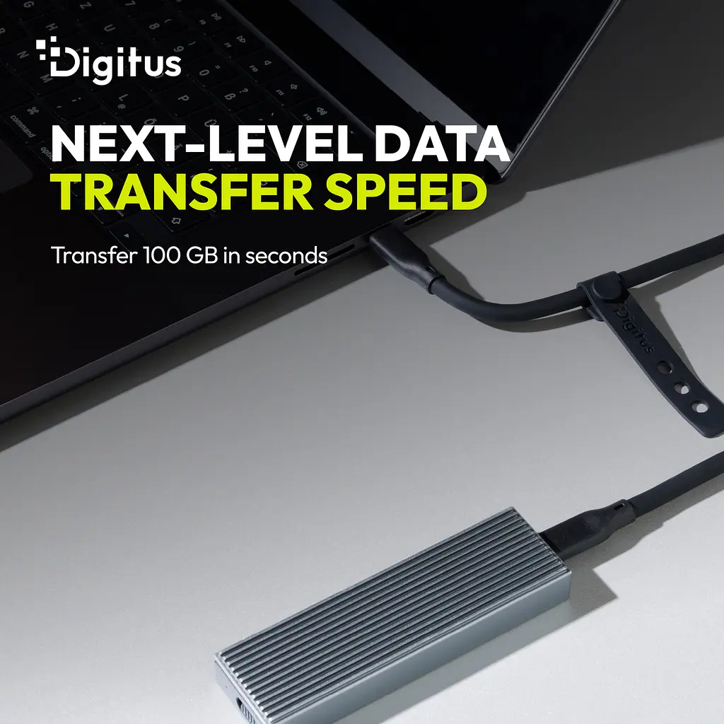 Кабель Digitus USB-C > USB-C заряджання/синхронізації, USB4 2.0, 80G, 240W, 16K, силіконовий, 1м, чорний - фото 5