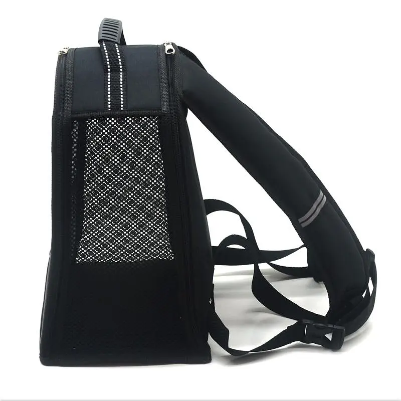 Рюкзак для переноски кошек и собак Zoo-hunt Лоренс черный №0 16х26х30 см - фото 8