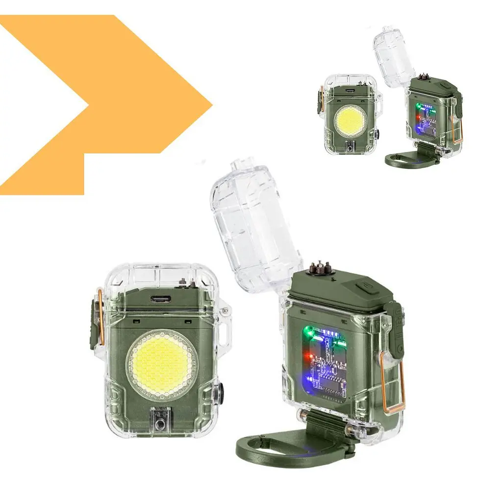 Багатофункціональний ліхтар D52-2 COB Green з Li-Ion акумулятором, індикацією заряду, запальничкою та ЗУ Type-C (46807-D52-2-COB GREEN_226) - фото 2