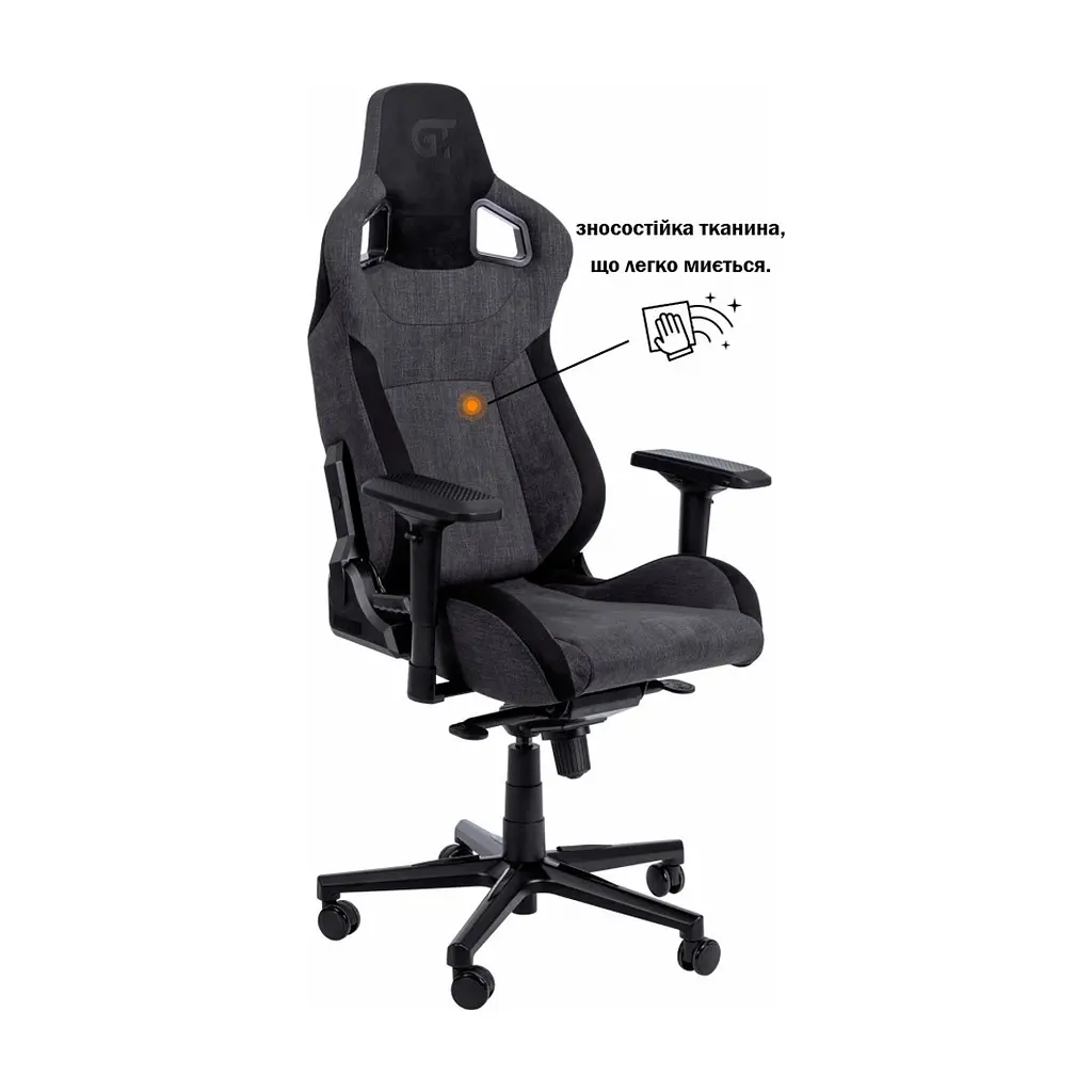 Крісло ігрове GT Racer X-8005 Dark Gray/Black Suede