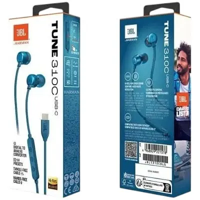 Навушники провідні JBL T310C USB-C (JBLT310CBLU) з мікрофоном сині JBLT310CBLU - фото 5