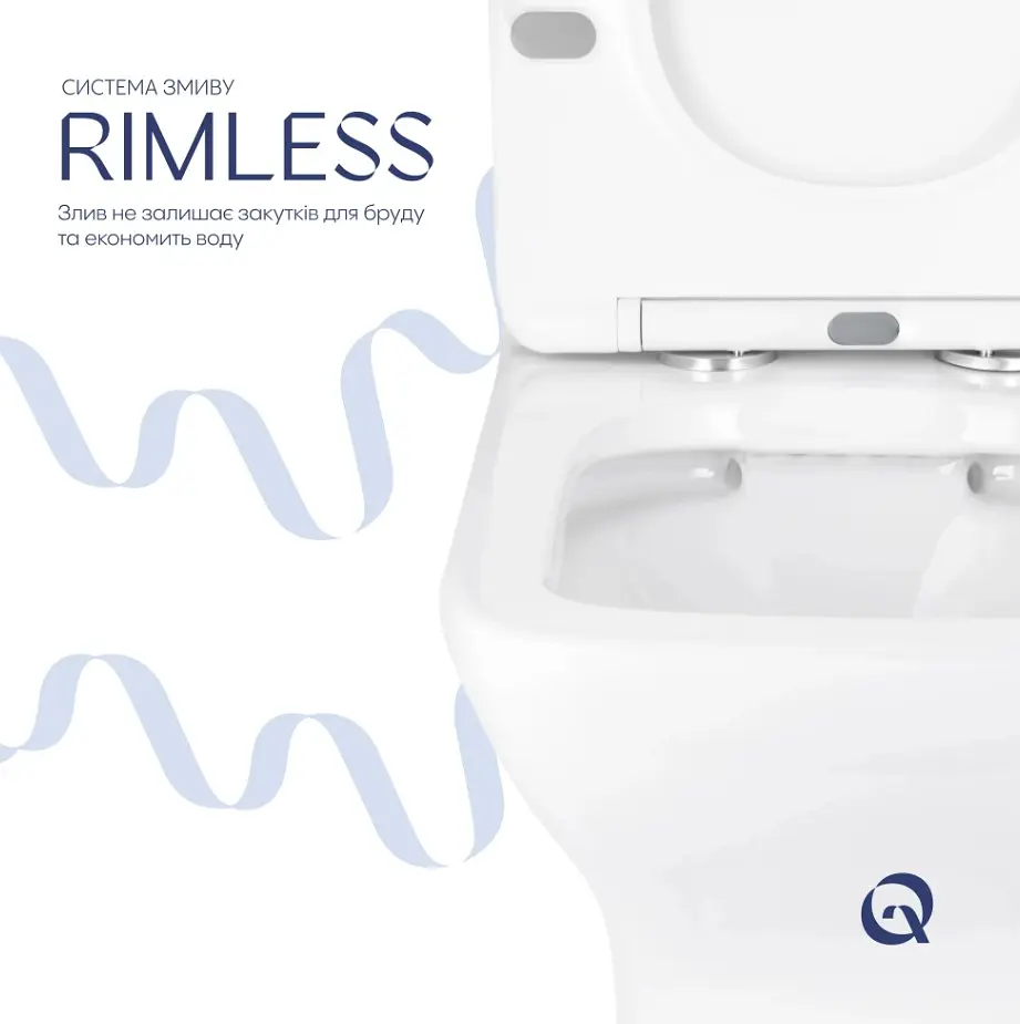 Унітаз підлоговий Qtap Aries Rimless з сидінням Slim Duroplast/ Soft-close/ Quick Release QT03228302W - фото 4