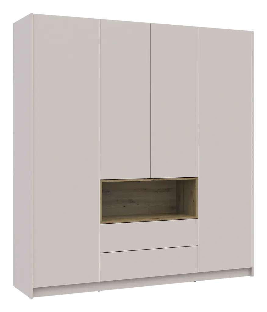 Шафа для одягу Doros Дейл з нішею 4 ДСП 206х52х220 Кашемір/Дуб Артізан (80737727) - фото 2