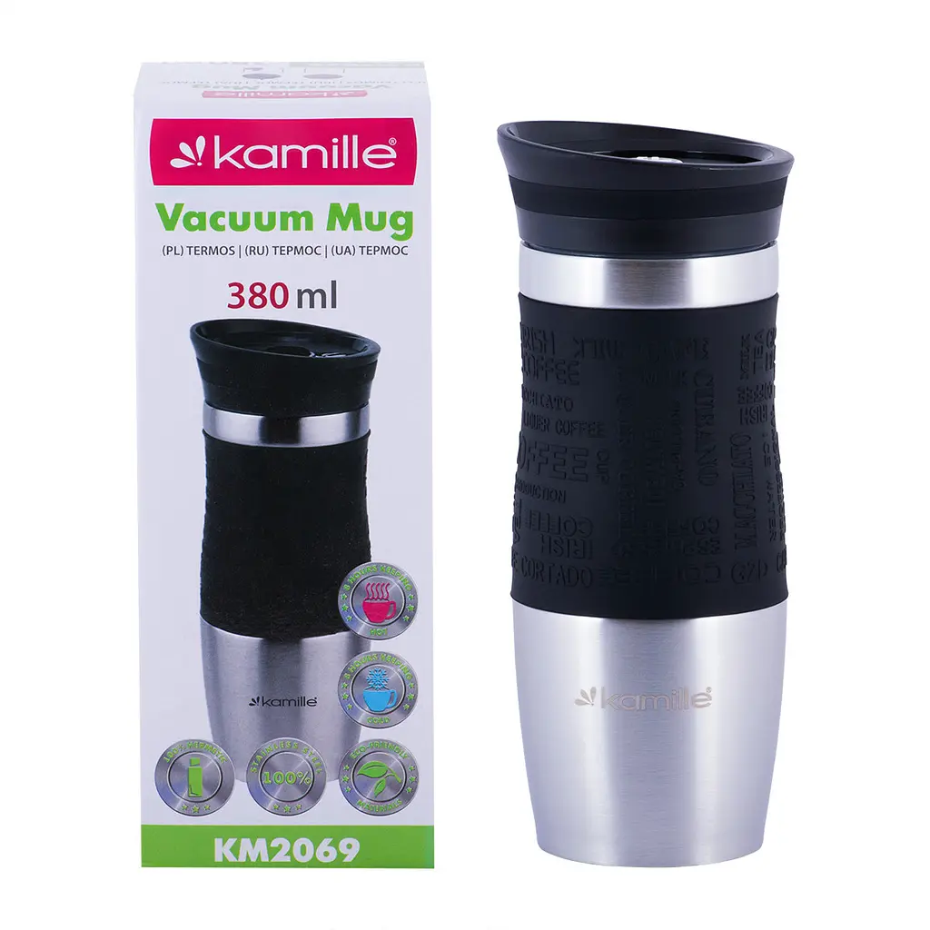 Термокухоль Kamille KM-2069 380мл чорний - фото 4